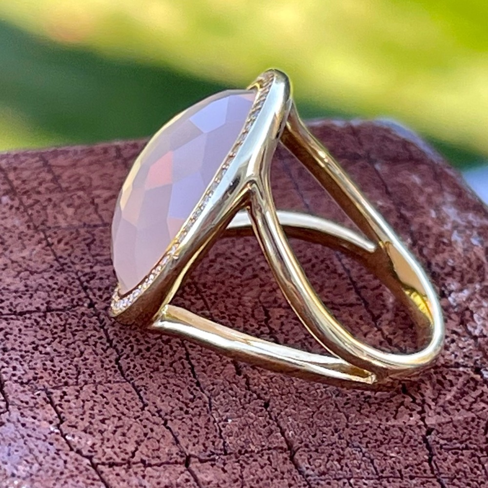 IPPOLITA 18K Yellow Gold Lollipop® Peach Moonstone & Diamond Statement Ring 🇮🇹 - Picture 9 of 16